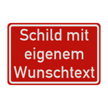 Verkehrsschilder Quadrat (1:1) mit Wunschtext rot/weiß - reflektierend