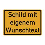 Verkehrsschilder Quadrat (1:1) mit Wunschtext gelb/schwarz - reflektierend