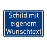 Verkehrsschilder mit Wunschtext blau/weiß 2:1 - reflektierend