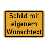 Verkehrsschilder Quadrat (1:1) mit Wunschtext gelb/schwarz - reflektierend