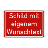 Verkehrsschilder Quadrat (1:1) mit Wunschtext rot/weiß - reflektierend