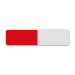 Schrikhekplank DOR aluminium 600x150mm rood/wit links - reflecterend