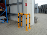Beschermbeugel U-beugel staal verzinkt - geel/zwart - met vloermontage