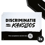 Bord Discriminatie = Kansloos budget - formaat A3 (420x297mm) - set 3 stuks