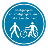 Verkeersbord SB250 voetgangers voetgangers met fiets