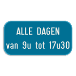 Verkeersbord SB250 G type VIId - Aanvulling op verkeersborden voor stilstaan en parkeren