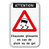 Panneau chaussée glissante – pluie, gel et conditions hivernales