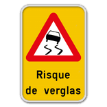 Panneau risque de verglas – signalisation hivernale réfléchissante