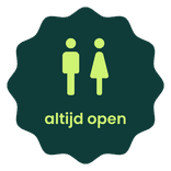 Sticker Toiletdeur 300x300mm (contour) - Altijd open - Leisurelands