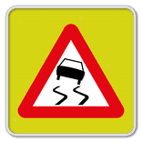 Panneau chaussée glissante – avertissement réfléchissant pour routes et parkings