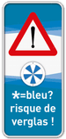 Panneau Alerte Verglas thermosensible vertical - 400x900mm - indicateur bleu
