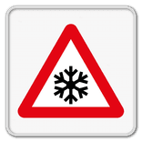 Panneau GEL - avertissement neige et gel - signalisation hivernale réfléchissante