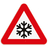 Gevaarsbord vorst - Opgepast voor vorst/gladheid