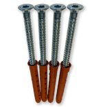 Jeu de 4 vis 8x80mm avec chevilles Ø10mm pour fixation au sol