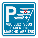 Panneau de stationnement - Veuillez vous garer en marche arrière