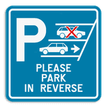 Panneau de stationnement - Please park in reverse