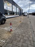 Inzinkbare parkeerpaal staal 70x70mm - met driekantslot