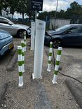Poteau de protection acier blanc/vert pour borne de recharge Ø76 mm
