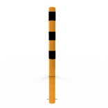 Rampaal Ø76mm staal verzinkt - geel/zwart - met grondanker