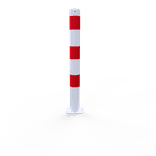 Poteau de protection en acier galvanisé - blanc/rouge  Ø89x900mm