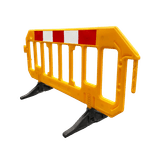 Kunststof afzethek geel - 2000x1000 mm reflecterend met inklapbare voeten