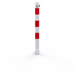 Poteau anti-stationnement rabattable 70x70 mm blanc/rouge