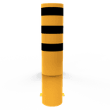 Rampaal Ø323mm staal verzinkt - geel/zwart - 1500/2000/2400mm - met grondanker
