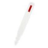 Bermpaal wit kunststof type Harpoen 1200x110x50mm - met reflectoren rood/wit