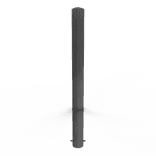 Afzetpaal staal Ø108x1300mm zwartgrijs RAL 7021 - grondmontage