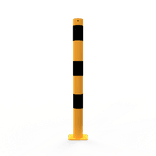 Poteau de protection Ø76x900mm sur platine - Galvanisé ou jaune/noir