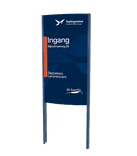 Totem publicitaire TS colonne en aluminium non éclairée – avec votre propre design rétroréfléchissant