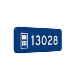 Verkeersbord betaald parkeren zone nummer blauw/wit - reflecterend