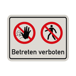 Schild Betreten verboten mit Piktogramm - reflektierend
