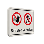 Schild Betreten verboten mit Piktogramm - reflektierend