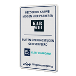 Verkeersbord oplaadpunt Karwei / Pluq