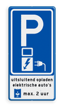 Verkeersbord laadpaal + tekst en parkeerschijf