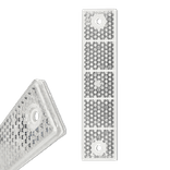Réflecteur blanc 40x180mm plastique prismatique - trous inclus