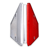 Geleiderailreflector trapezium rood/wit – dubbelzijdige vangrailreflector