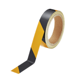 Ruban réfléchissant noir/jaune - Rouleau de 45m x 50mm