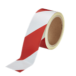 Ruban réfléchissant blanc/rouge - rouleau de 45 mètres (50mm)