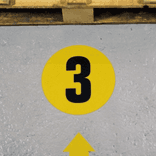 Autocollant de sol rond jaune personnalisable – Ø200mm