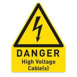 Waarschuwingssticker 80x100mm zelfklevend - High Voltage Cable(s)