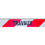 Ruban de balisage avec texte TRAVAUX 75mm x 250m pour chantier
