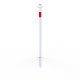 Afzetpaal Ø42mm staal verzinkt - wit/rood - met punt onderzijde (in de grond slaan)