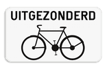 Verkeersbord SB250 M2 onderbord - Uitgezonderd fietsers - 700x400mm