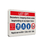 Bord bezoekers onder begeleiding + PBM iconen - reflecterend