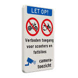 Verkeersbord terrein verboden voor scooters en fatbikes - reflecterend
