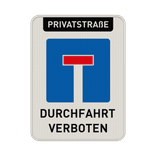 Verkehrsschild Privatstraße Durchlässige Sackgasse - reflektierend