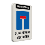 Verkehrsschild Privatstraße Durchlässige Sackgasse - reflektierend