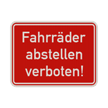 Schild Fahrräder abstellen verboten - reflektierend